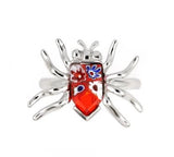 MURANO MILLEFIORI RED FACETED SPIDER RING