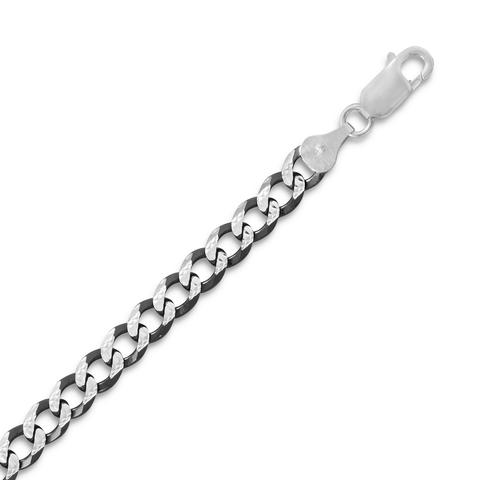 Add coupon code save20 to get 20% off at  checkout!  925 Sterling Silver Black Rhodium Plated  Diamond Cut Curb Chain