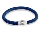 BLUE STINGRAY LEATHER BRACELET WITH MAGNETIC LOCK