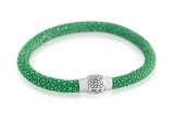 GREEN STINGRAY LEATHER BRACELET WITH MAGNETIC LOCK