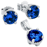 BIRTHSTONE CZ  PENDANT AND EARRINGS Buy set get free 16 inch 925 silver chain