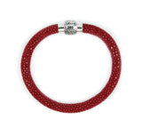 RED STINGRAY LEATHER BRACELET WITH MAGNETIC LOCK