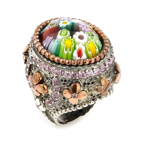 ★ SIGNATURE COLLECTION FACETED MLT MURANO GLASS OVAL RING