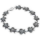 STERLING SILVER TURTLE LINK BRACELET 7"