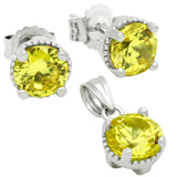 BIRTHSTONE CZ  PENDANT AND EARRINGS Buy set get free 16 inch 925 silver chain