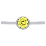 ★ 5MM SWAROVSKI YELLOW CZ BEZEL SET STACKABLE BAND RING