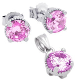 BIRTHSTONE CZ  PENDANT AND EARRINGS Buy set get free 16 inch 925 silver chain