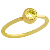 ★ GOLD PLATED 5MM YELLOW SWAROVSKI CZ STACKABLE BAND RING