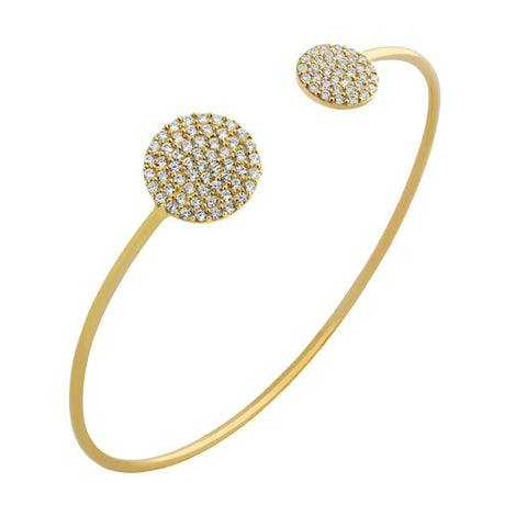 GOLD PLATED CZ DOUBLE ROUND DESIGN BANGLE