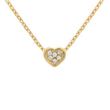 GOLD PLATED HEART CZ CLUSTER NECKLACE 16" + 2"