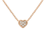 ROSE GOLD PLATED HEART CZ CLUSTER NECKLACE 16" + 2"