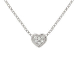 RHODIUM PLATED HEART CZ CLUSTER NECKLACE 16" + 2"