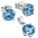 BIRTHSTONE CZ  PENDANT AND EARRINGS Buy set get free 16 inch 925 silver chain