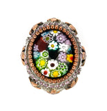 ★ SIGNATURE COLLECTION FACETED MLT MURANO GLASS OVAL RING