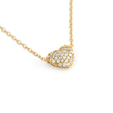 GOLD PLATED DOUBLE SIDED CZ HEART SLIDER NECKLACE 16"+1"