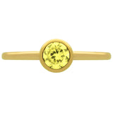 ★ GOLD PLATED 5MM YELLOW SWAROVSKI CZ STACKABLE BAND RING